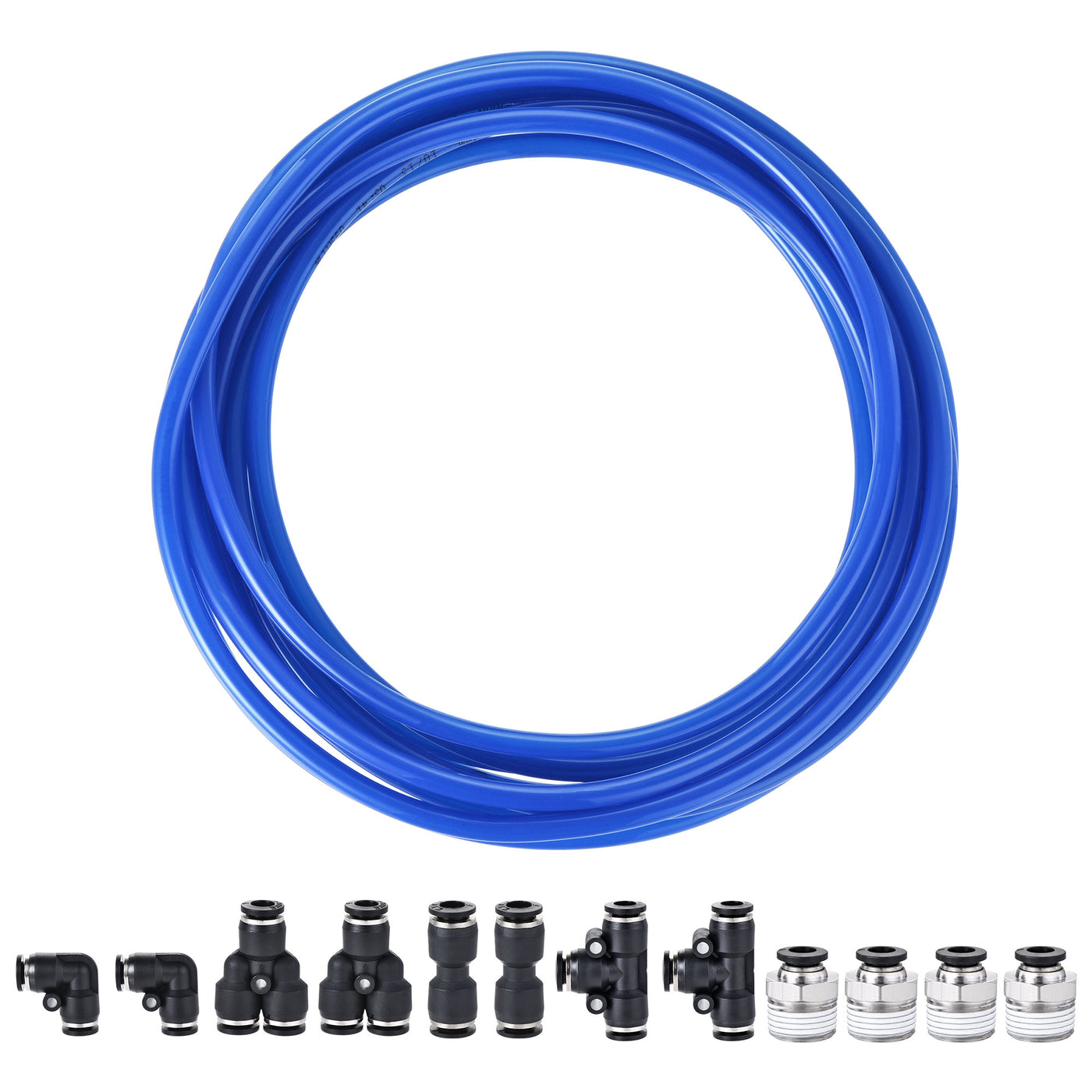 uxcell Uxcell Pneumatic 6mm OD 4mm ID Polyurethane PU Air Hose Tubing Kit 5 Meters Blue