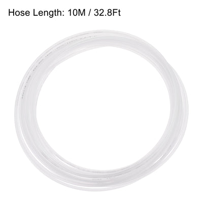 Harfington Uxcell Pneumatic 4mm OD Nylon Air Hose Pipe Tube Kit 10M White with Push to Connect Fittings