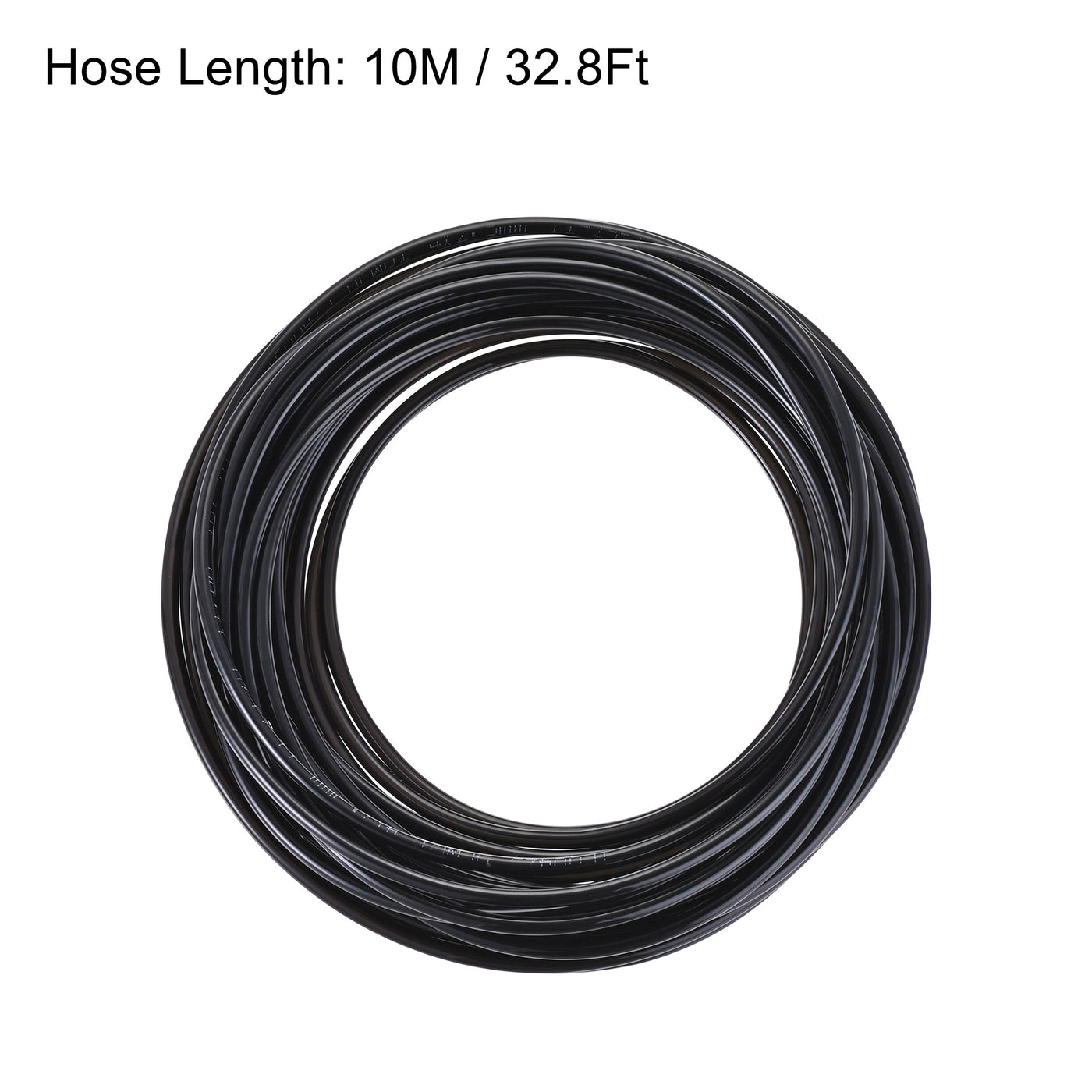 uxcell Uxcell Pneumatic 4mm OD PU Air Hose Pipe Tube Kit 10M Black with Push to Connect Fittings