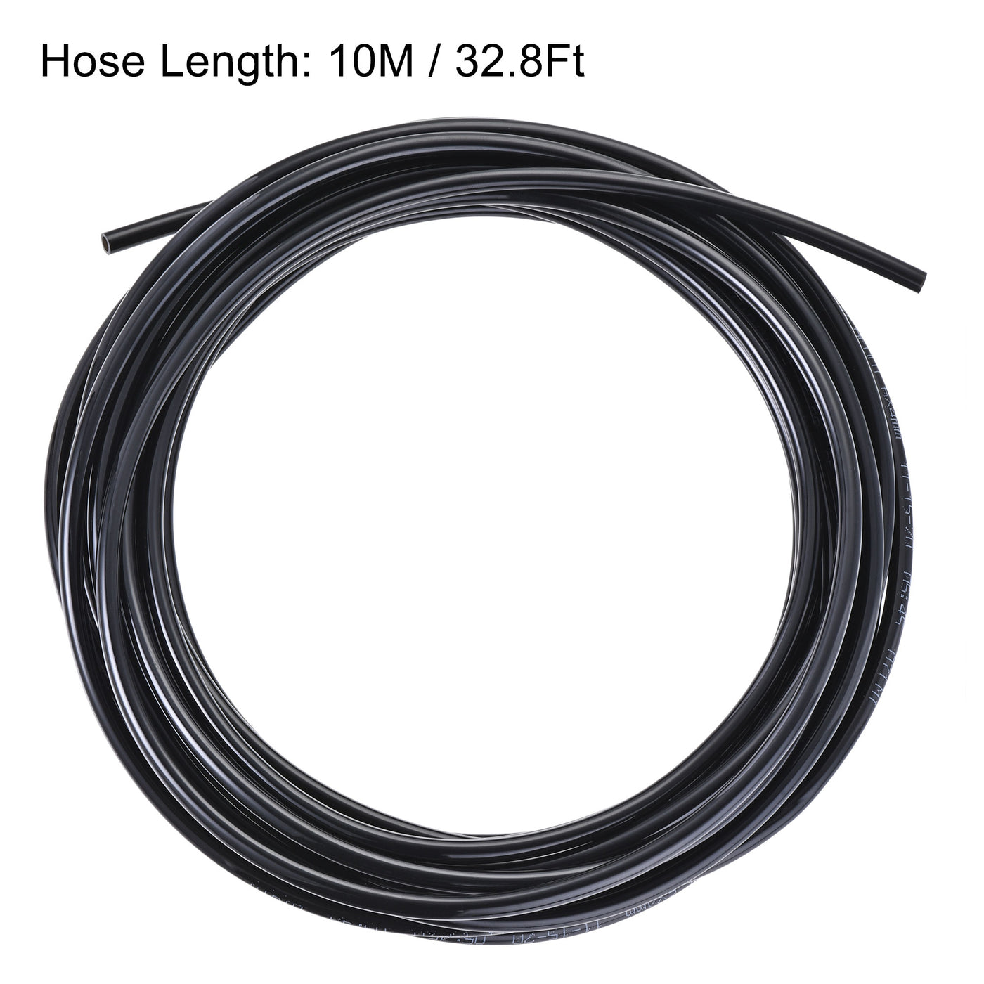 uxcell Uxcell Pneumatic 6mm OD PU Air Hose Tubing Kit 10 Meters Black with Push to Connect Fittings