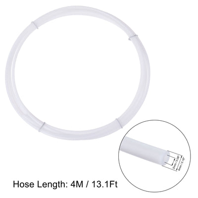 Harfington Uxcell Pneumatic PTFE Air Tubing Kit Hose Air Line Tubing 4mm OD 4M White with M6 M8 Push to Connect Fittings