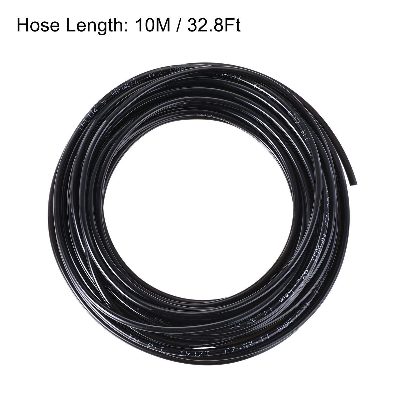 uxcell Uxcell Pneumatic 4mm OD PU Air Tubing Kit Hose Air Line Tubing 10M Black with Push to Connect Fittings