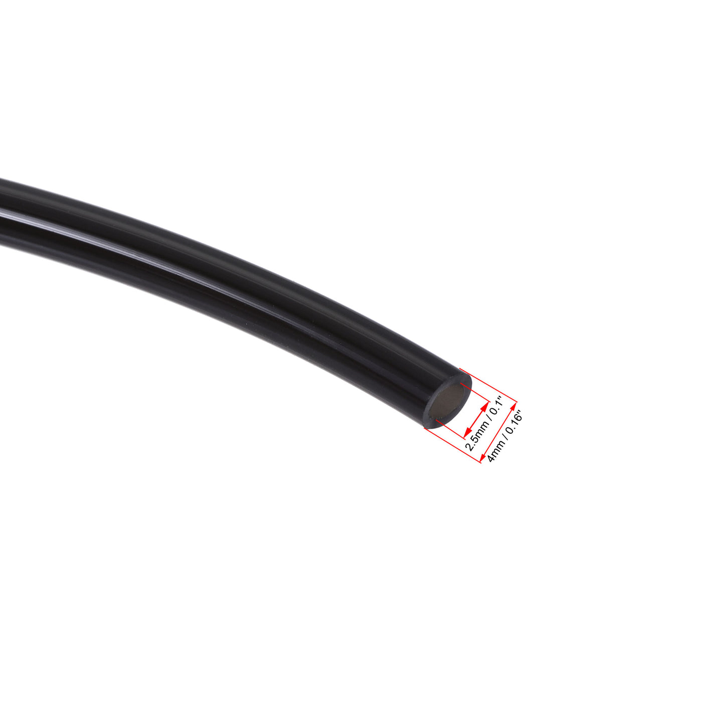 uxcell Uxcell Pneumatic 4mm OD PU Air Tubing Kit Hose Air Line Tubing 10M Black with Push to Connect Fittings