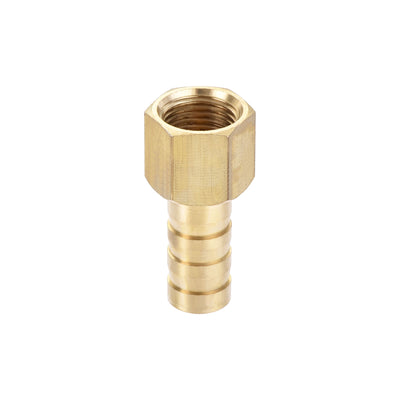 Harfington Uxcell Brass Barb Hose Fitting Connector Adapter 10mm Barbed x G1/8 Female Pipe with 6-12mm Hose Clamp 2Set