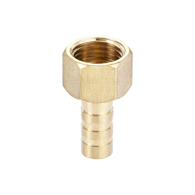 Harfington Uxcell Brass Barb Hose Fitting Connector Adapter 12mm Barbed x G1/4 Female Pipe with 9-16mm Hose Clamp 2Set