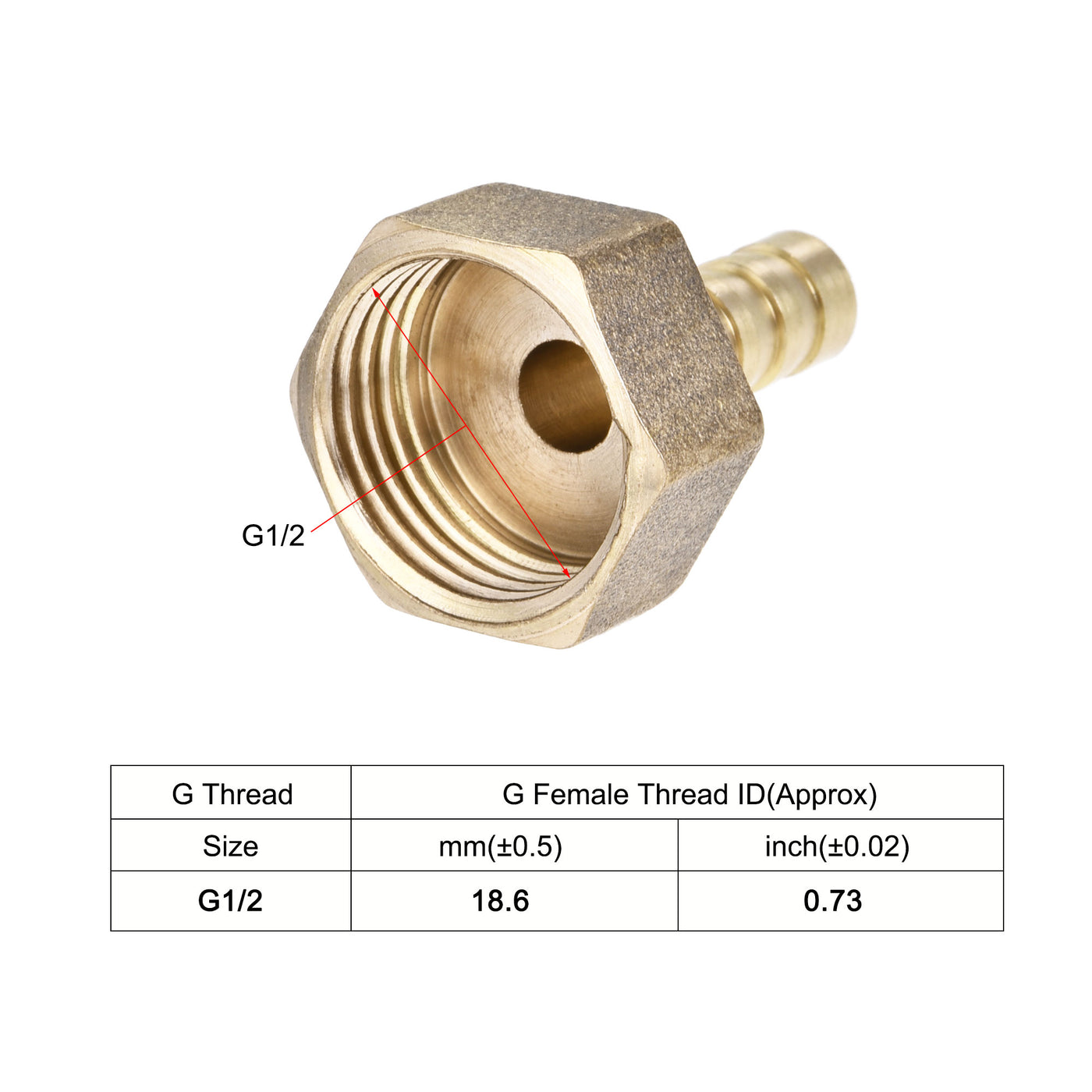 uxcell Uxcell Messing Barb Schlauchanschluss Adapter Barbed Innenrohr mit Schlauchklemme