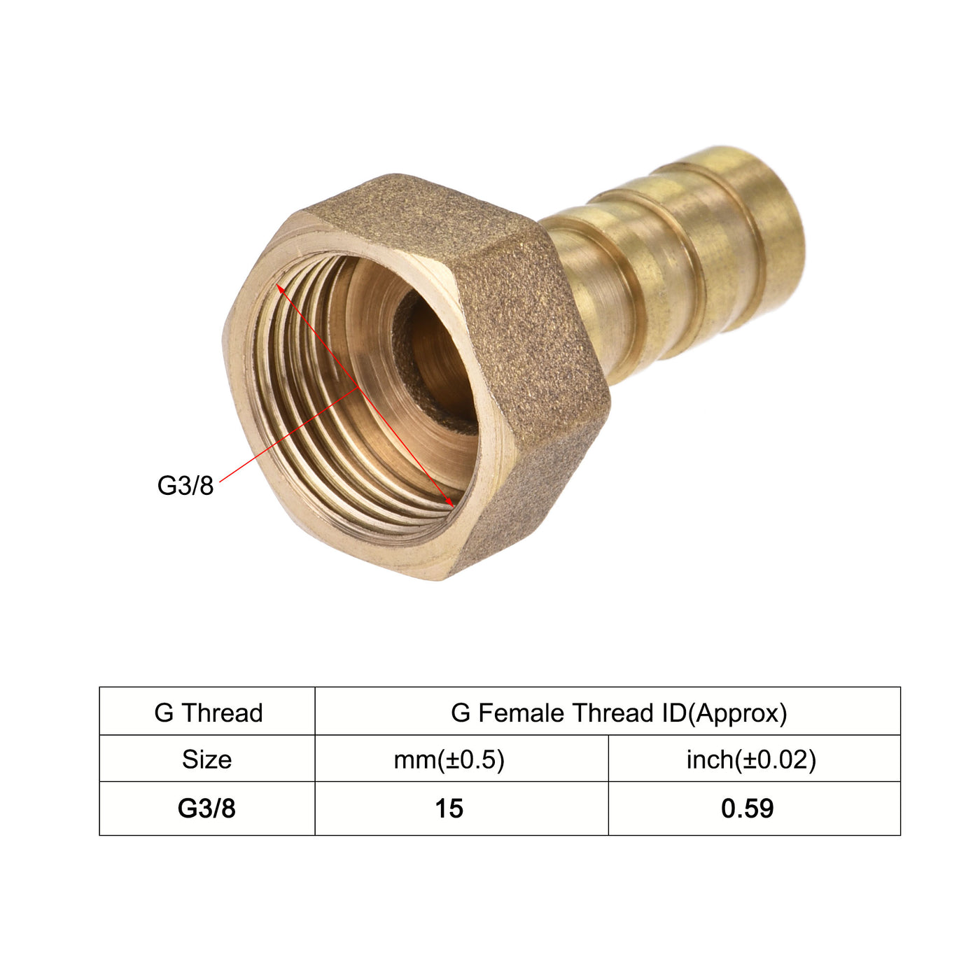 Uxcell Uxcell Messing Barb Schlauchanschluss Adapter Barbed mit Schlauchklemme