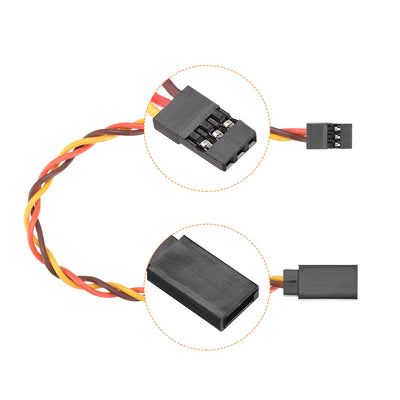 Harfington Uxcell 10pcs 3-Pin Servo Extension Cable Cord Connectors Lead Wire Male to Female 22AWG 60-Cores Servo Receiver Wire