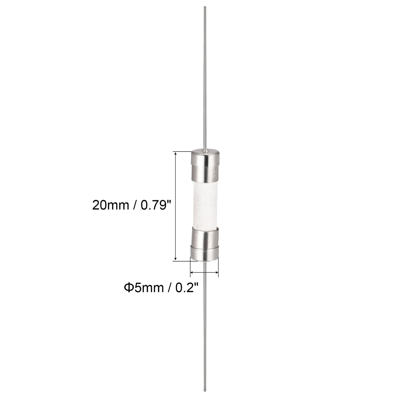 uxcell Uxcell 5 Stück Schnelle Sicherung Anschlussdraht Keramik Sicherungen 5mm x 20mm 250V F30A 5Pcs