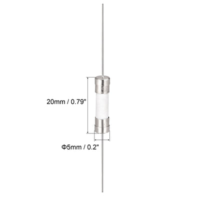 Harfington Uxcell Fast Blow Fuse Lead Wire Ceramic Fuses 5mm x 20mm 250V F25A 5Pcs