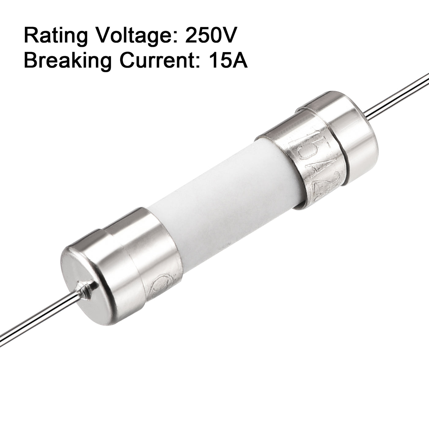 uxcell Uxcell 5 Stück Schnelle Sicherung Anschlussdraht Keramik Sicherungen 5mm x 20mm 250V F15A