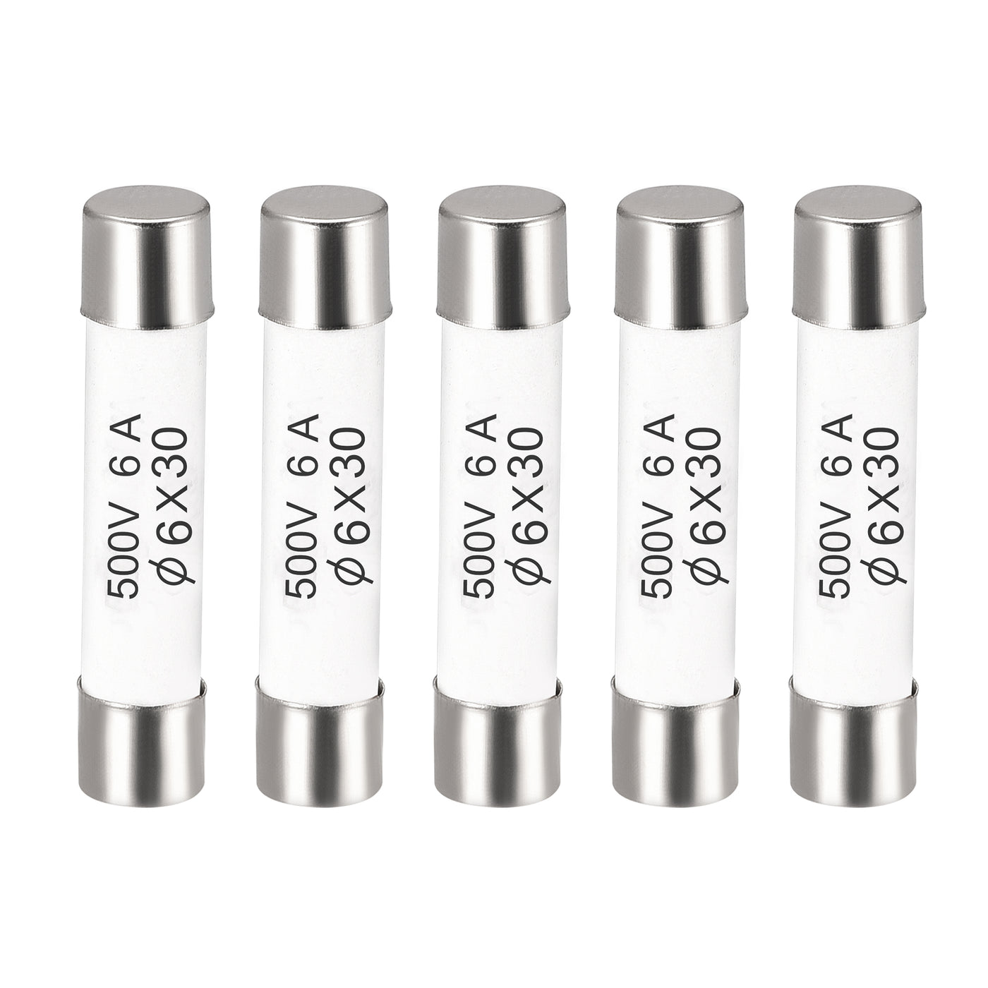 uxcell Uxcell Ceramic Cartridge Fuses 6A 500V 6x30mm Fast Blow for Energy Saving Lamp 5pcs