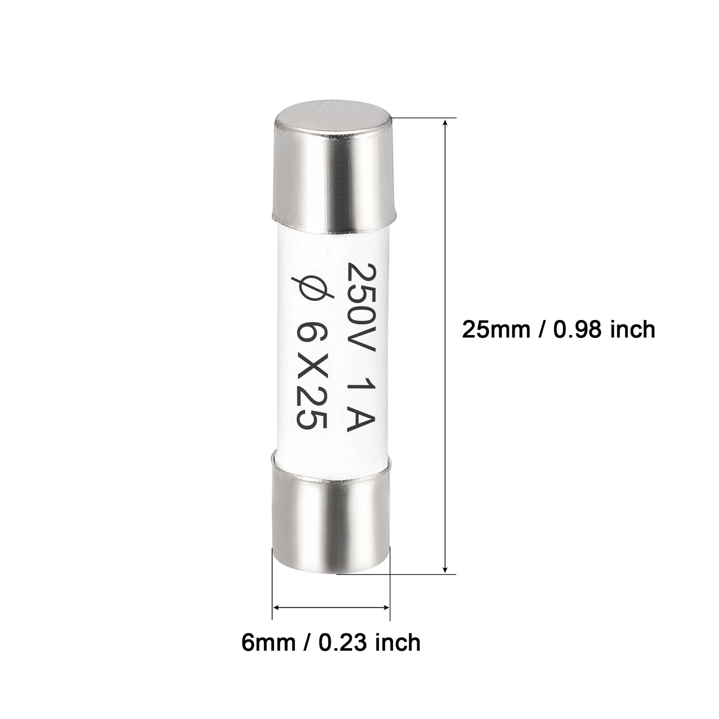 uxcell Uxcell 10 Stück Keramik Sicherungen Schneller Ersatz für 1A 250V 6x25mm Verstärker Energiesparlampe Vorschaltgerät