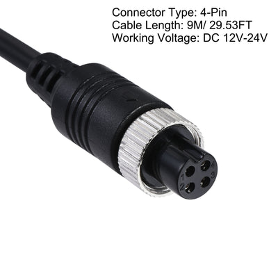 Harfington Uxcell Video Aviation Cable 4-Pin 29.53FT 9 Meters Male to Female Extension Cable