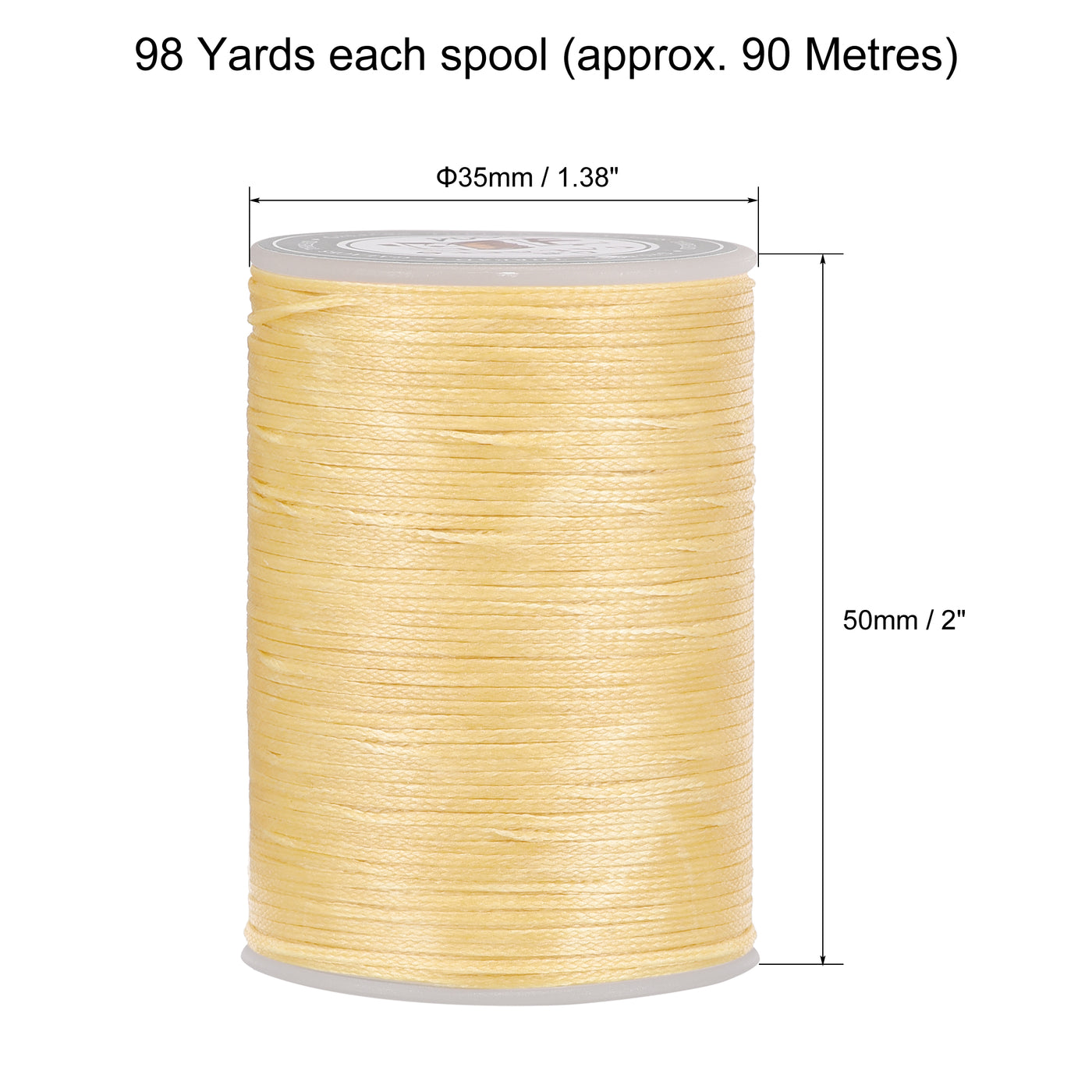 Uxcell Uxcell Leather Sewing Thread 98 Yards 150D/0.8mm Polyester Waxed Cord, Pearl