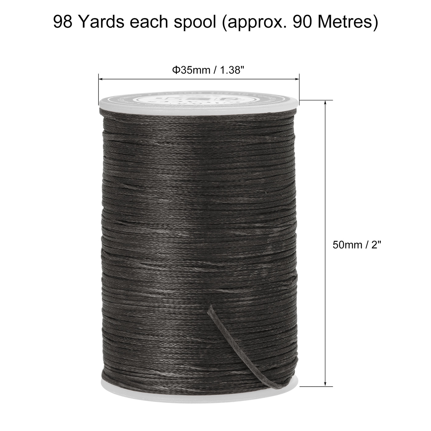 Uxcell Uxcell Leather Sewing Thread 98 Yards 150D/0.8mm Polyester Waxed Cord, Medium Taupe