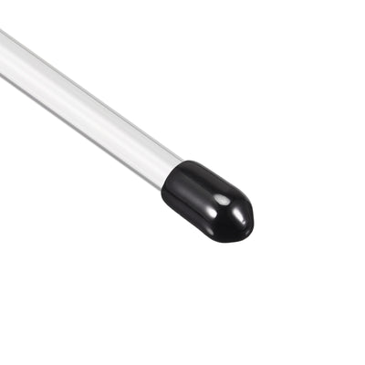 Harfington Uxcell Polycarbonate Rigid Round Clear Tubing 4mm(0.16 Inch)IDx5mm(0.2 Inch)ODx148mm(0.48Ft) Length Plastic Storage Transparent Tube with Black Lids 3pcs