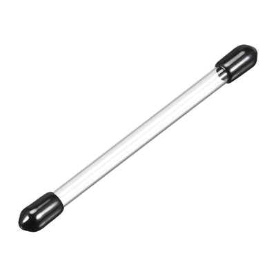 Harfington Uxcell Polycarbonate Rigid Round Clear Tubing 4mm(0.16 Inch)IDx5mm(0.2 Inch)ODx148mm(0.48Ft) Length Plastic Storage Transparent Tube with Black Lids 3pcs