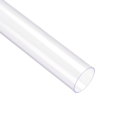 Harfington Uxcell Polycarbonate Rigid Round Clear Tubing 26mm(1 Inch)IDx28mm(1.1 Inch)ODx300mm(11.8 Inch) Length Plastic Storage Transparent Tube with White Lids