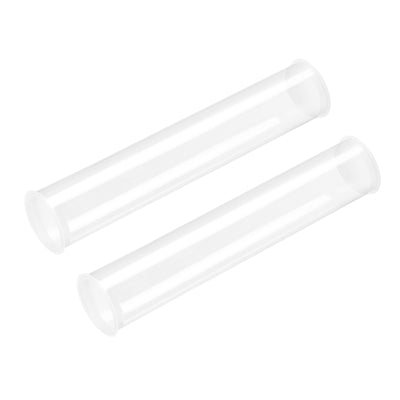 Harfington Uxcell 2pcs Polycarbonate Rigid Round Clear Tubing 41.6mm(1.63 Inch)IDx43mm(1.7 Inch)ODx250mm(9.84 Inch) Length Plastic Storage Transparent Tube with Lids