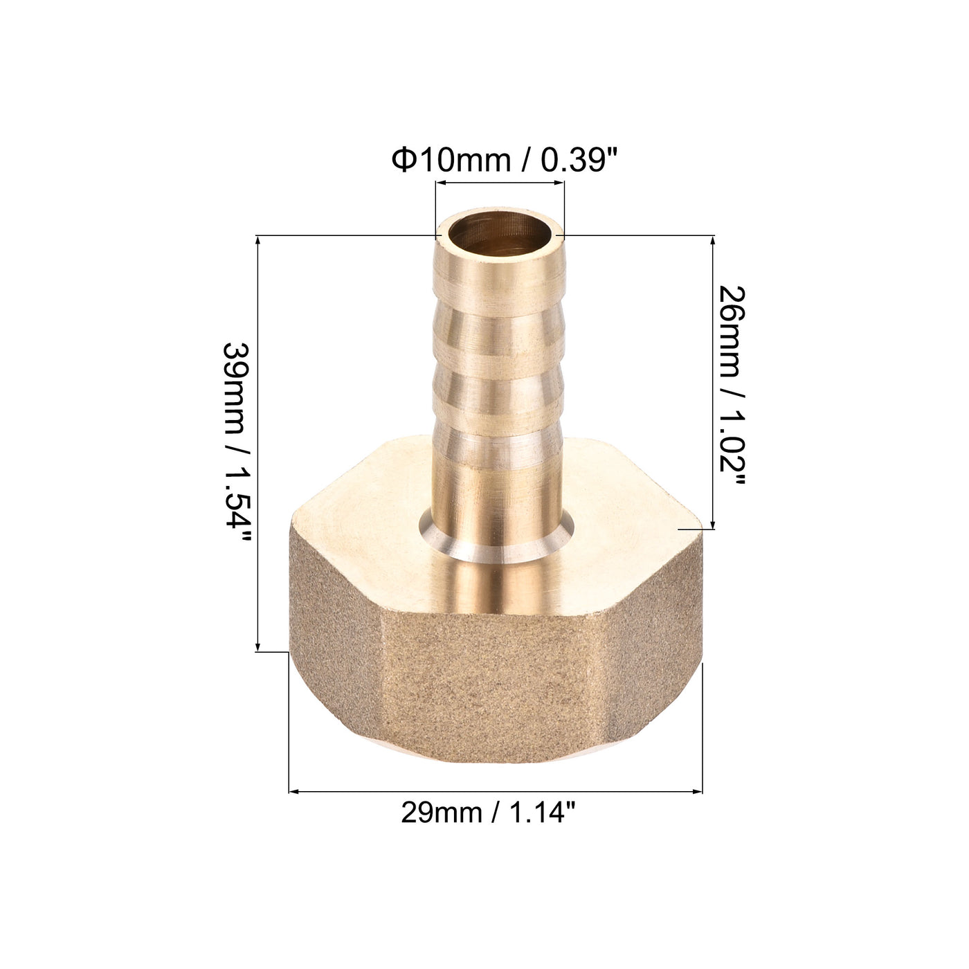 Uxcell Uxcell Messing Schlauchanschluss Adapter Schlauchverbinder Innenrohr mit Edelstahl Schlauchklemme