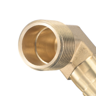 Harfington Uxcell Brass Hose Barb Fitting Elbow 19mm x G3/4 Male Thread Right Angle Pipe Connector with Stainless Steel Hose Clamp