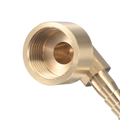 Harfington Uxcell Brass Hose Barb Fitting Elbow 16mm x G1/2 Female Thread Pipe Connector with Stainless Steel Hose Clamp