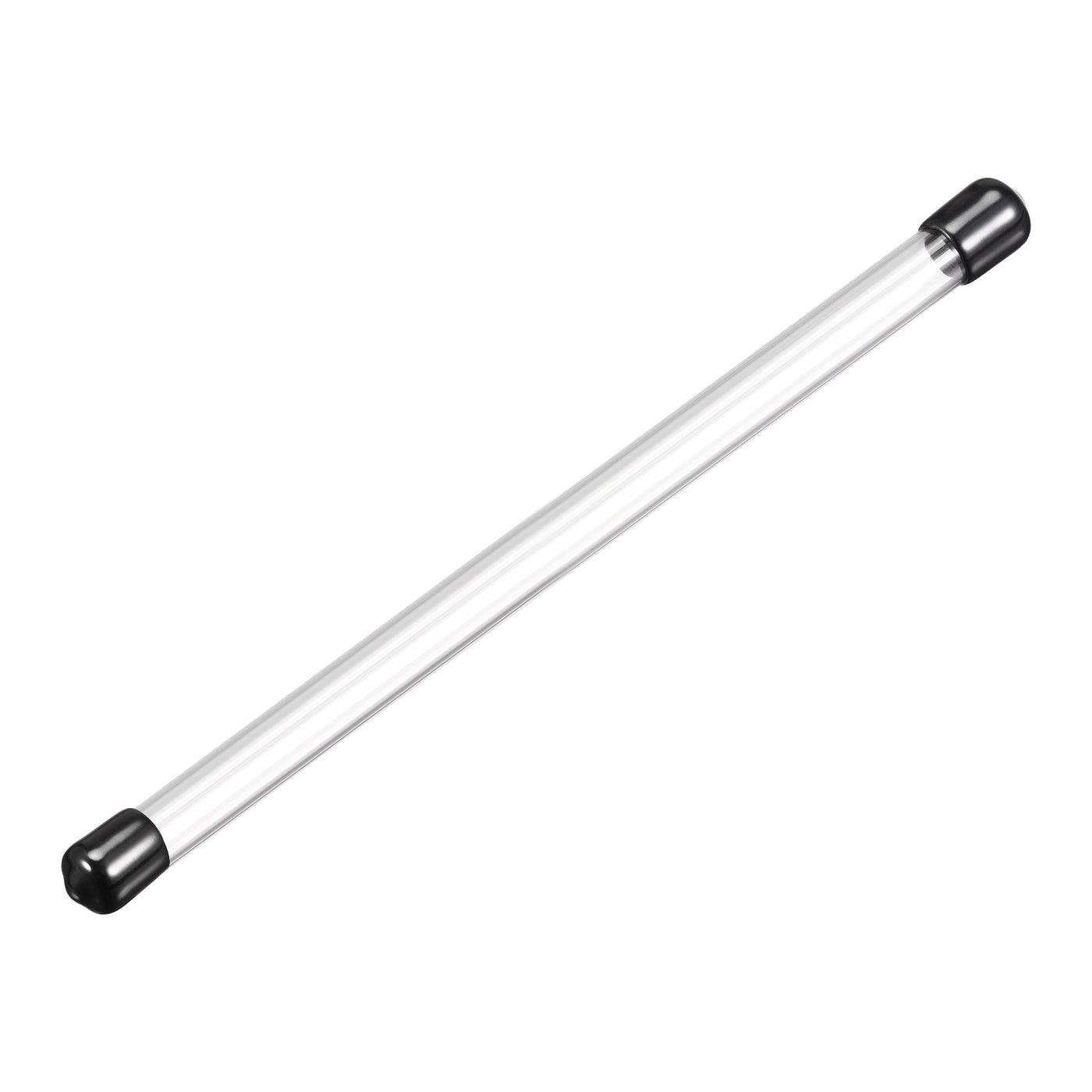 uxcell Uxcell PC Rigid Round Clear Tubing 8mm(0.31 Inch)IDx10mm(0.39 Inch)ODx250mm(9.84 Inch) Length Plastic Storage Transparent Tube with Black Lids 2pcs