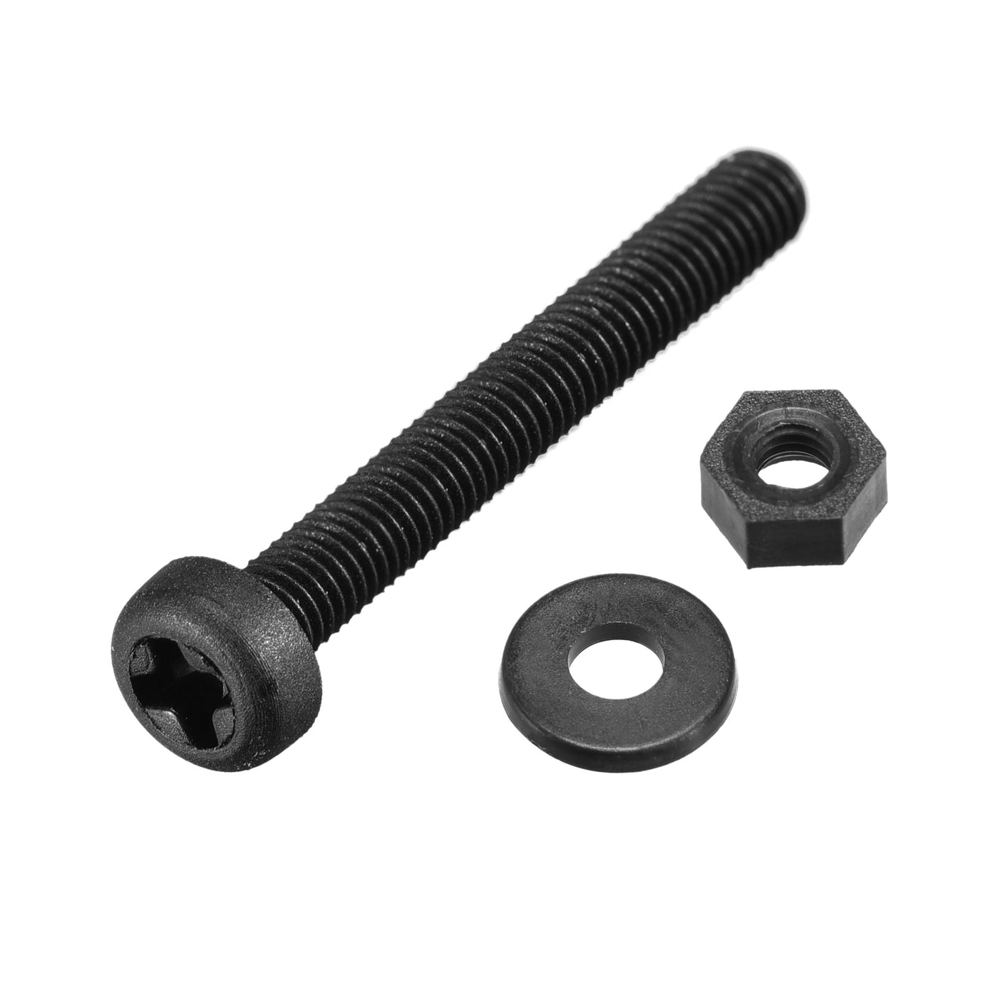 uxcell Uxcell M3x25mm Nylon Screw Nut Washer Assortment Kit Black 20 Set