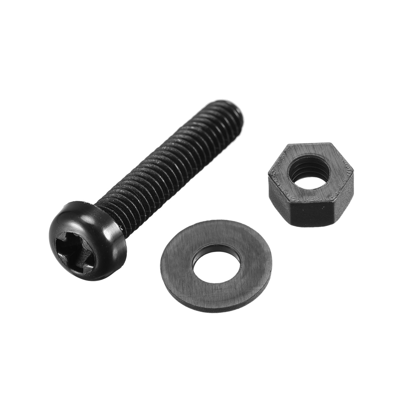 uxcell Uxcell M4x20mm Nylon Screw Nut Washer Assortment Kit Black 20 Set