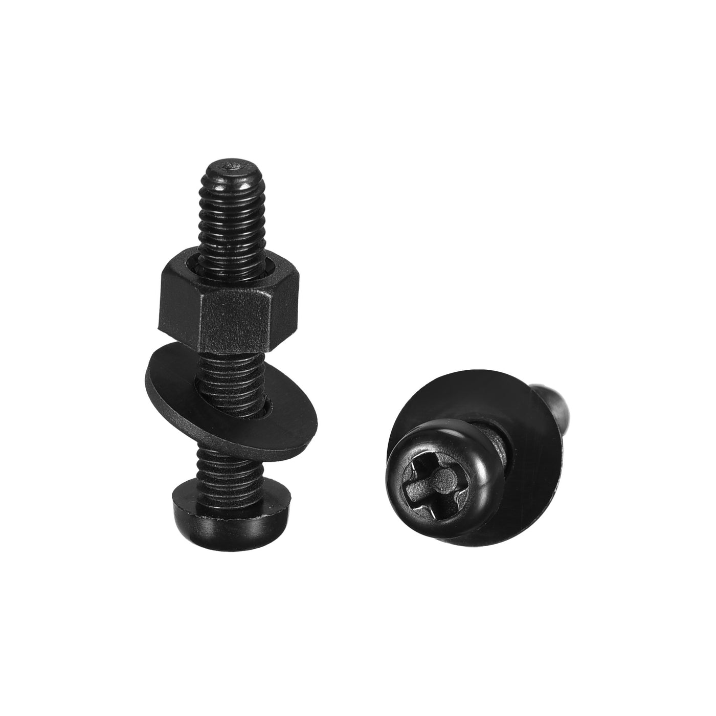 uxcell Uxcell M4x20mm Nylon Screw Nut Washer Assortment Kit Black 20 Set