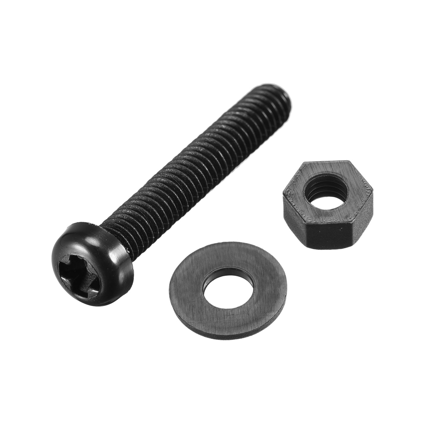 uxcell Uxcell M4x25mm Nylon Screw Nut Washer Assortment Kit Black 20 Set