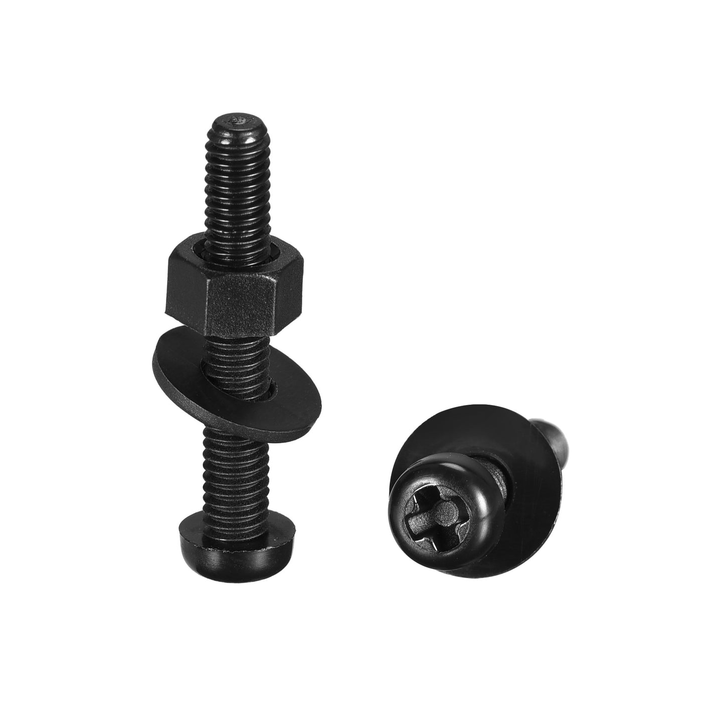 uxcell Uxcell M4x25mm Nylon Screw Nut Washer Assortment Kit Black 20 Set