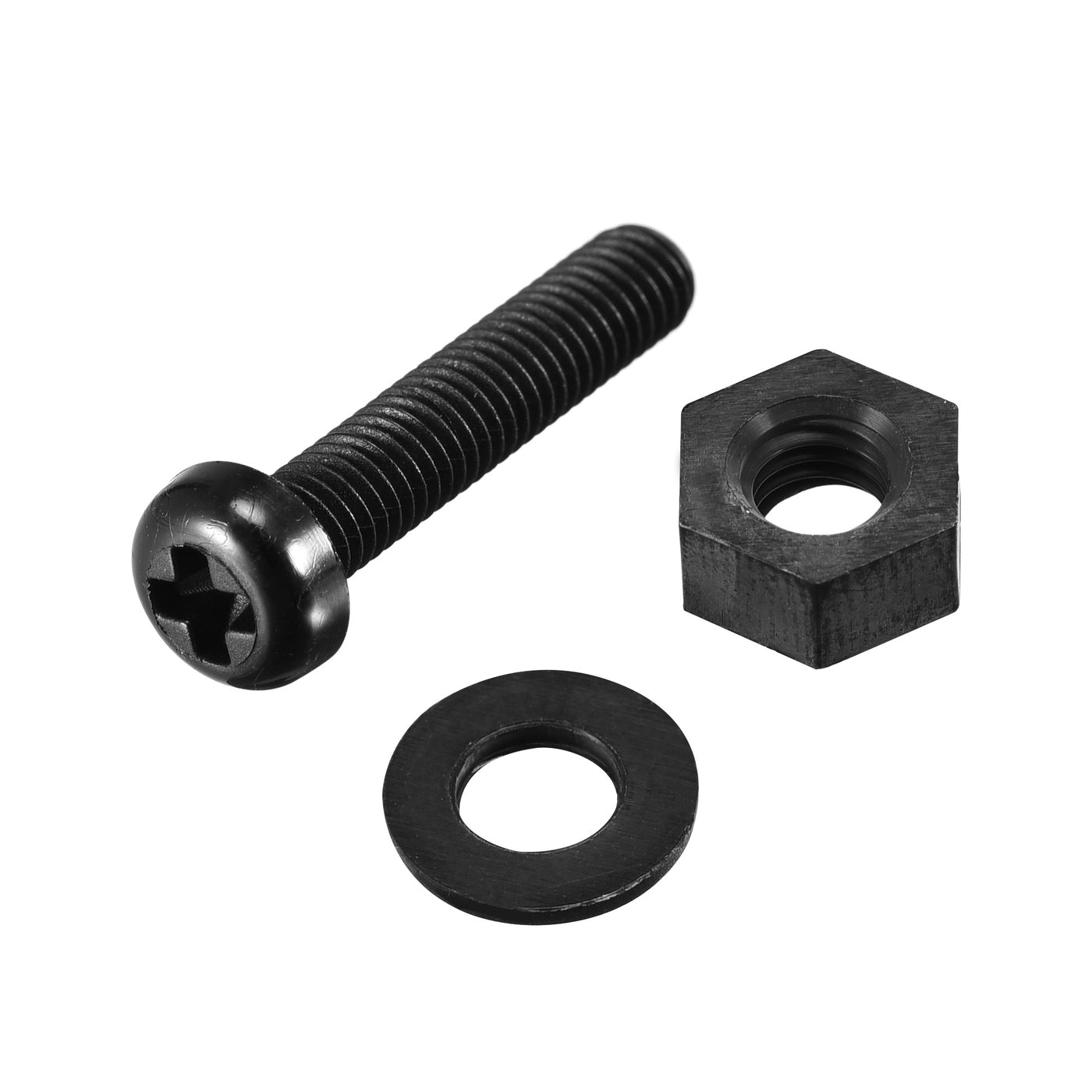 uxcell Uxcell M5x25mm Nylon Screw Nut Washer Assortment Kit Black 20 Set