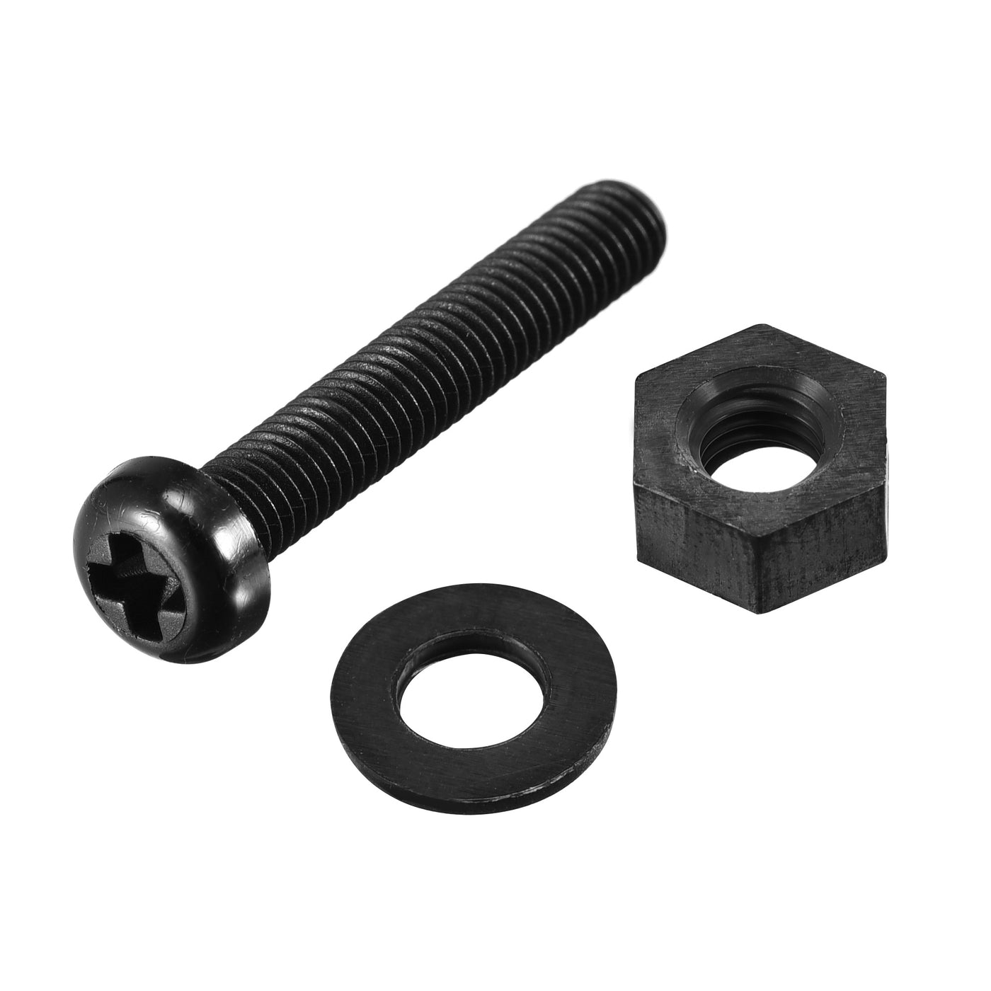 uxcell Uxcell M5x30mm Nylon Screw Nut Washer Assortment Kit Black 20 Set