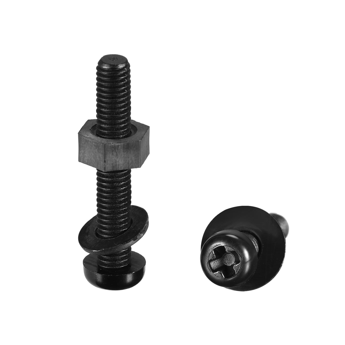 uxcell Uxcell M5x30mm Nylon Screw Nut Washer Assortment Kit Black 20 Set