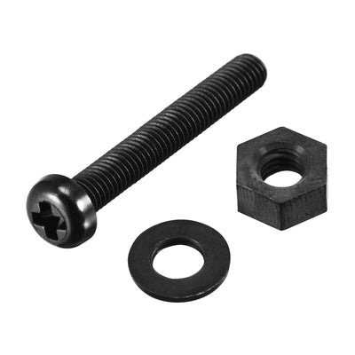 Harfington Uxcell M5x35mm Nylon Screw Nut Washer Assortment Kit Black 20 Set