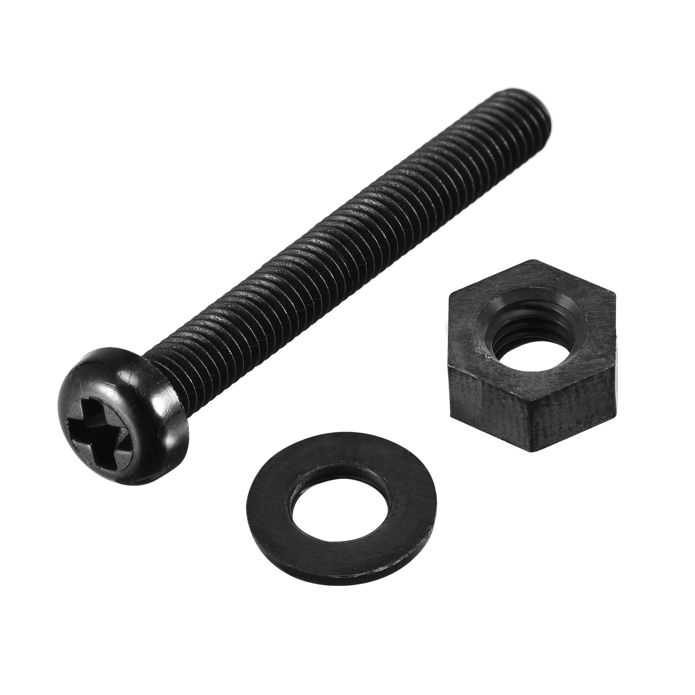 uxcell Uxcell M5x40mm Nylon Screw Nut Washer Assortment Kit Black 20 Set