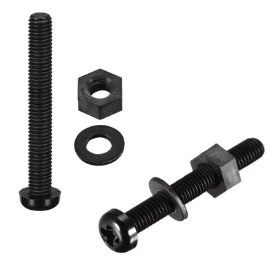 Harfington Uxcell M5x40mm Nylon Screw Nut Washer Assortment Kit Black 20 Set