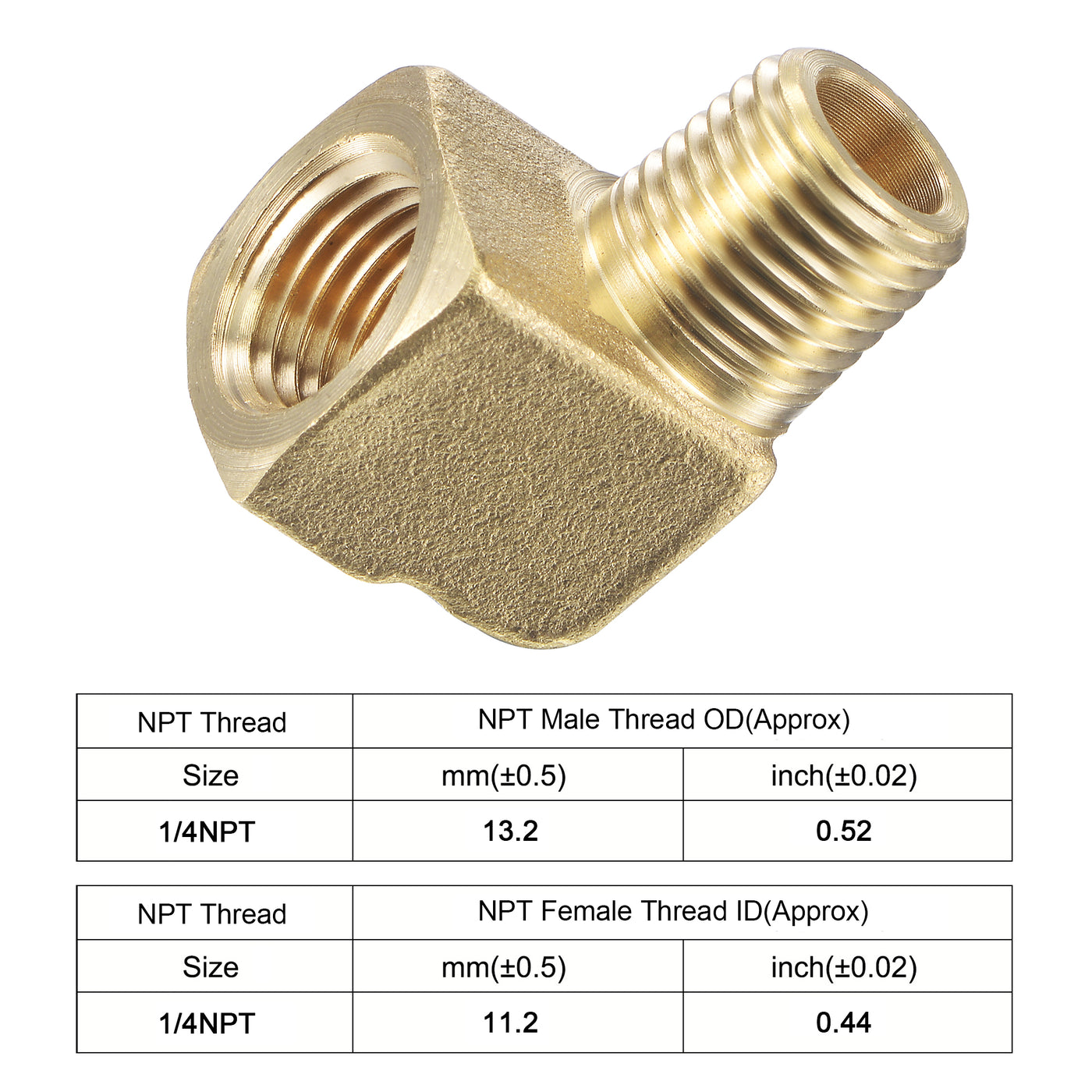 uxcell Uxcell Brass Hose Fitting Elbow 1/4 NPT Male to Female Thread Right Angle Pipe Connector Adapter