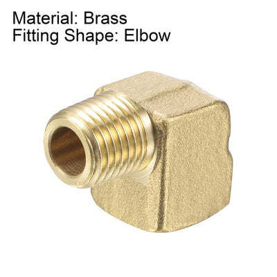 Harfington Uxcell Brass Hose Fitting Elbow 1/4 NPT Male to Female Thread Right Angle Pipe Connector Adapter