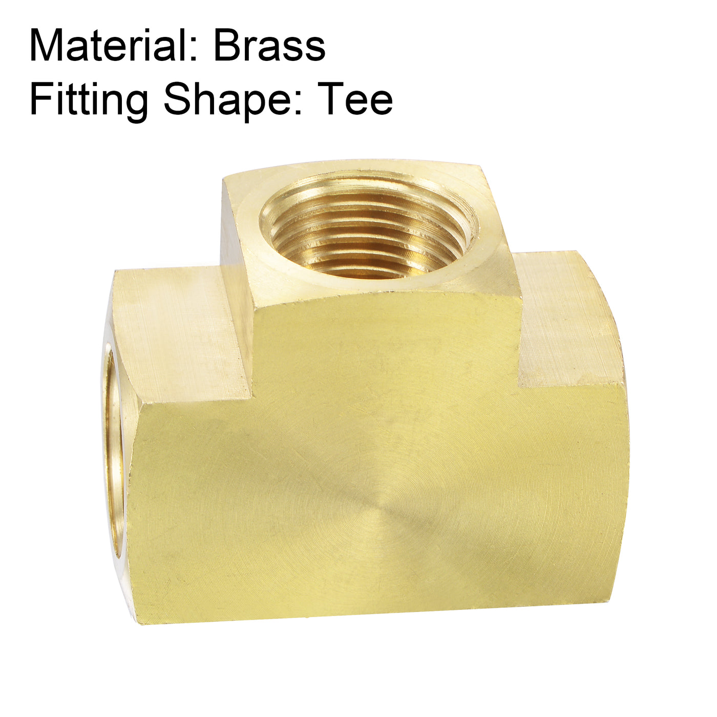 Uxcell Uxcell Brass Hose Fitting Tee 1/2 NPT Female Thread 3 Way Pipe Connector Adapter