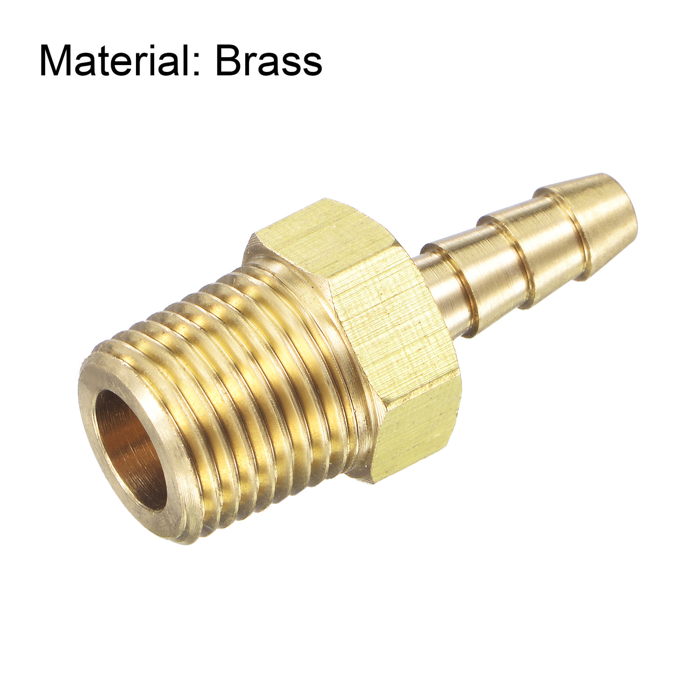 uxcell Uxcell Brass Hose Barb Fitting Straight Male Thread Pipe Connector for Water Air Fuel Tube