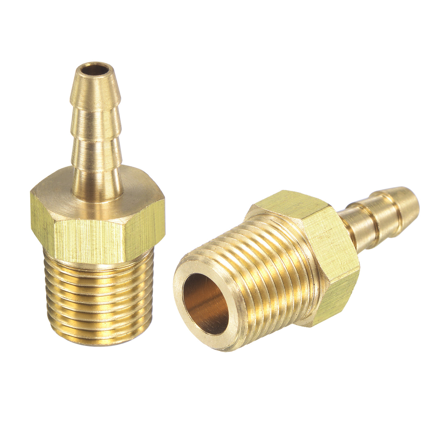 uxcell Uxcell Brass Hose Barb Fitting Straight Male Thread Pipe Connector for Water Air Fuel Tube