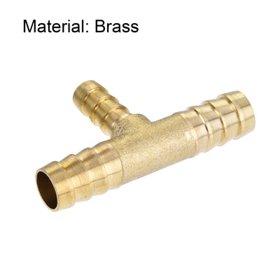 Harfington Uxcell Reducing Barb Hose Fitting Tee T Shape Pipe Connector Brass 3/8" x 3/8" x 5/16"