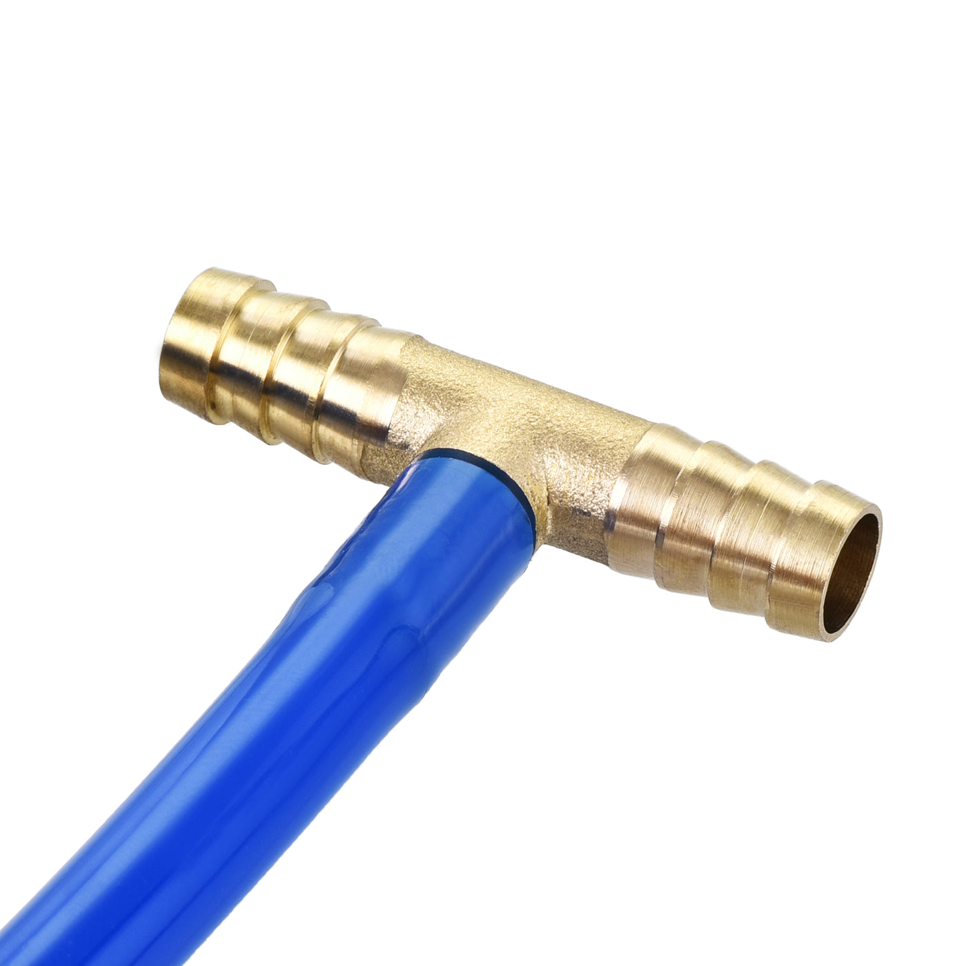 Uxcell Uxcell Reducing Barb Hose Fitting Tee T Shape Pipe Connector Brass 3/8" x 3/8" x 5/16"