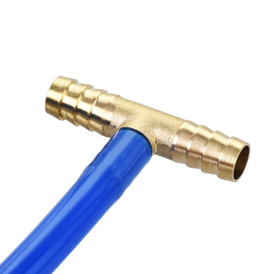 Harfington Uxcell Reducing Barb Hose Fitting Tee T Shape Pipe Connector Brass 3/8" x 3/8" x 5/16"