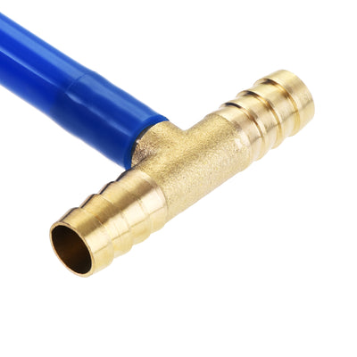 Harfington Uxcell Reducing Barb Hose Fitting Tee T Shape Pipe Connector Brass 3/8" x 3/8" x 5/16"