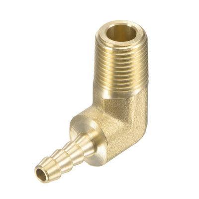 Harfington Uxcell Brass Hose Barb Fitting Elbow 5/16 inch x 1/8 NPT Male Thread Right Angle Pipe Connector