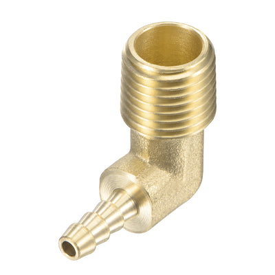 Harfington Uxcell Brass Hose Barb Fitting Elbow 3/8 inch x 1/4 NPT Male Thread Right Angle Pipe Connector